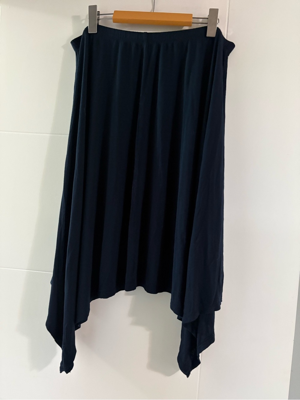 Joe Fresh Navy Asymmetrical Handkerchief Hem Skirt